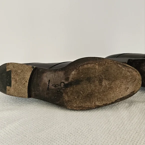 Cole Haan Black Lace Up 9.5 Mens Dress Shoes Tap Toe Nike Air Heel Made … - Picture 15 of 16